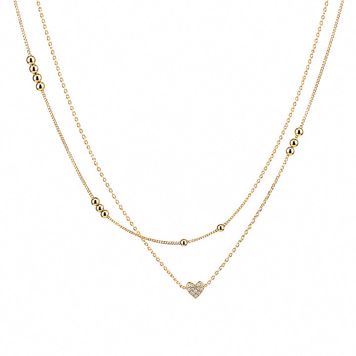 Amour Pavé Heart Layered Necklace