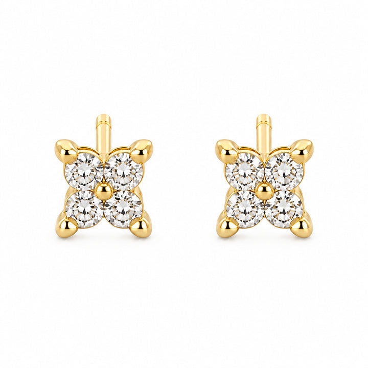 Nerina Pavé Flower Stud Earrings