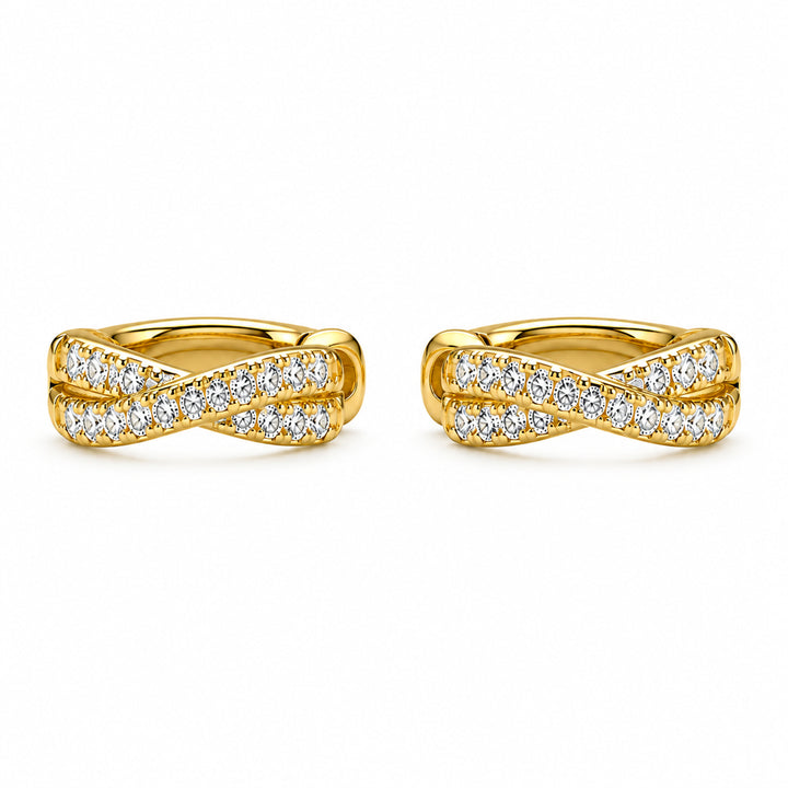 Allegra Pavé Crossover Hoops