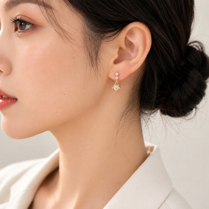 Ottilie Solitaire Drop Earrings