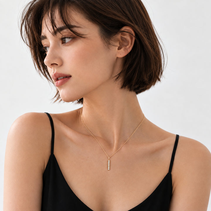 Lucille Pavé Bar Necklace