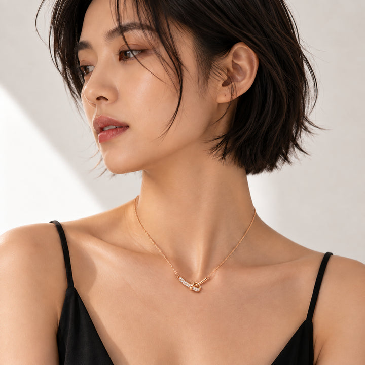 Alessandra Pavé Knot Necklace