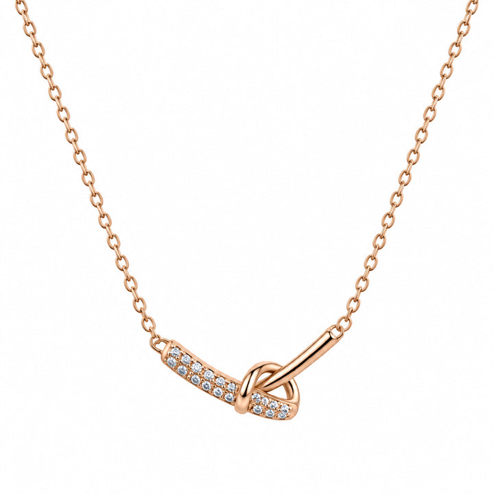 Alessandra Pavé Knot Necklace