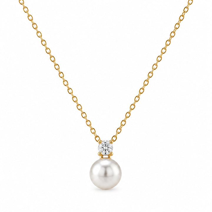 Marcella Pearl Solitaire Necklace
