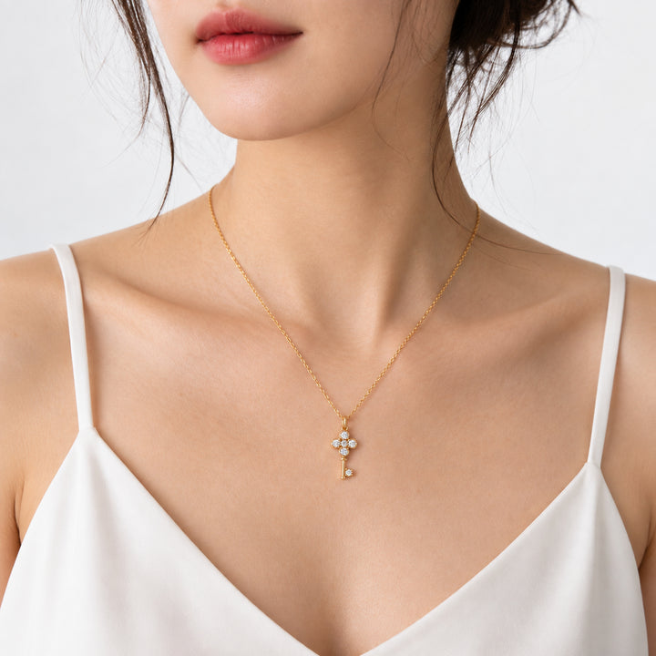 Evelina Pavé Key Necklace