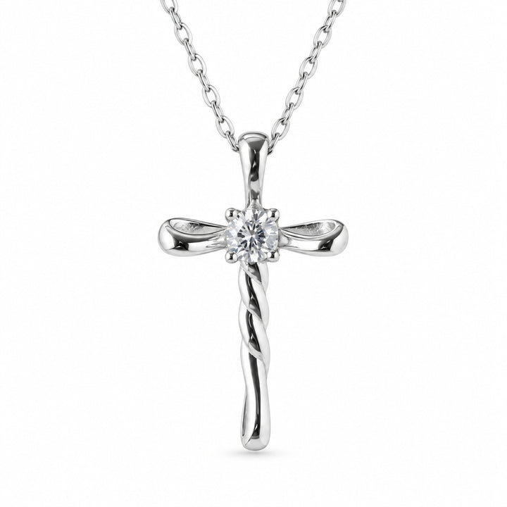 Cressida Moissanite Cross Necklace
